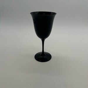 Reynolds Midnight Halo Wine Glass Goblet Black Stemmed Discontinued 7.25in
